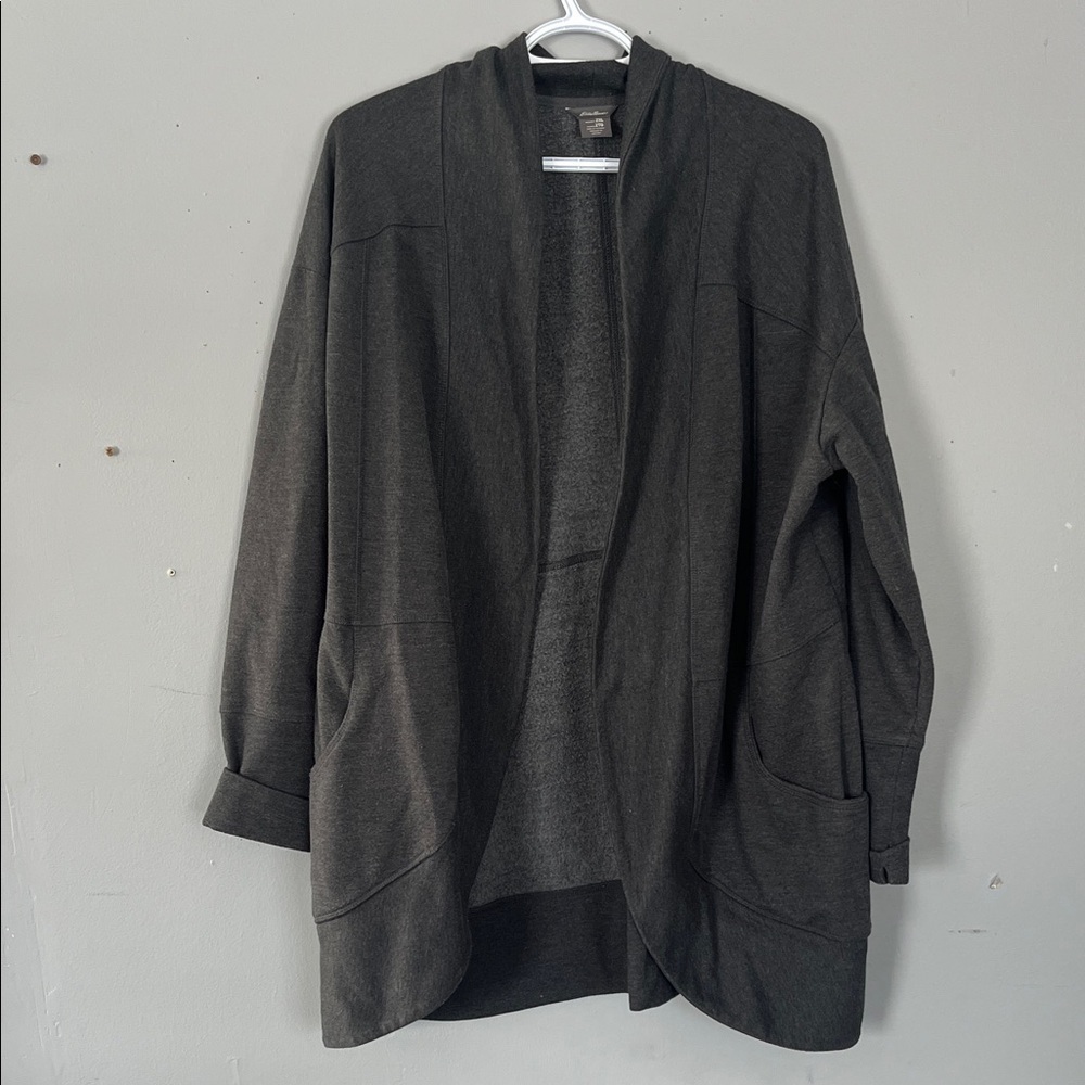 Eddie Bauer Charcoal Open Front Cardigan 2Xl